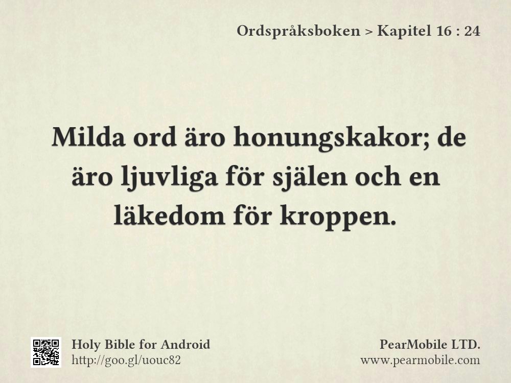 Ordspråksboken, Kapitel 16:24